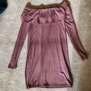 EXPRESS Fold Over Off The Shoulder Knit Dress